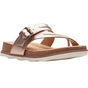 CLARKS COLLECTION Brynn Madi Rose Gold Leather Sandal 9.5 8.5 9 Runs Small NWT